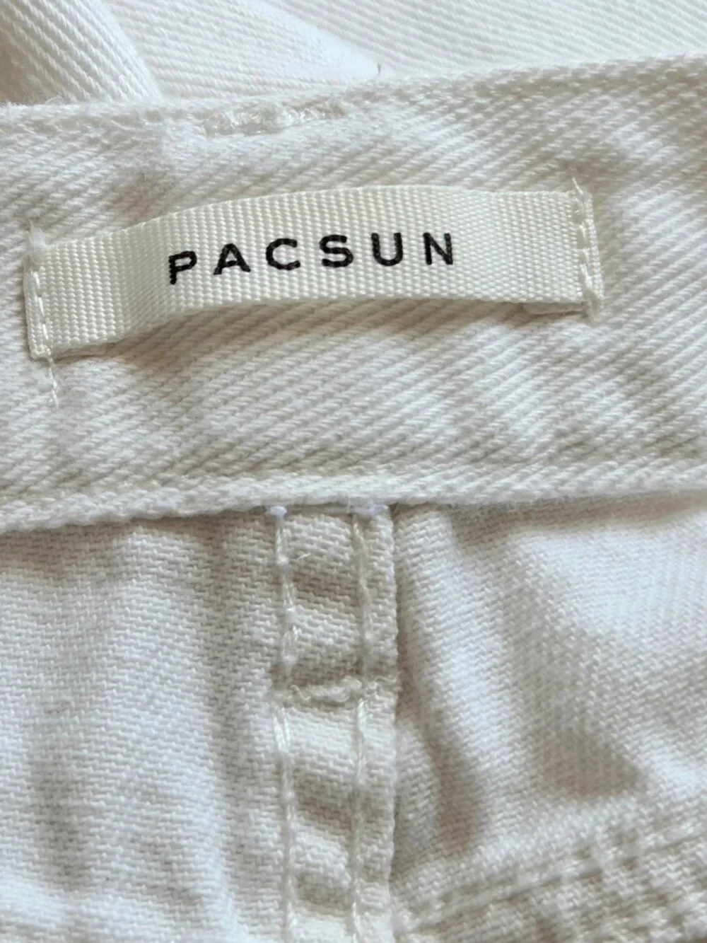 Pacsun Cargo Skate Pants 28 High Waist Off White Rigid Denim Fabric Utility Loop